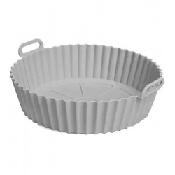 Forma Silicone 20x6cm Redonda Protetor Air Fryer Cinza